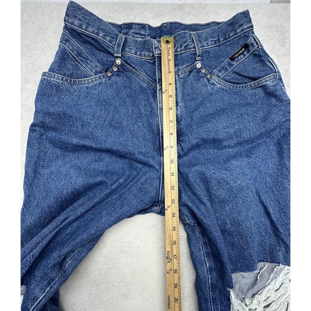 Vintage Rockies Jean Womens 15 16 High Rise Blue Denim Pant Bareback Distressed - Picture 6 of 12